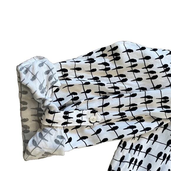 Jane & Delancey Birds on a Wire Long Sleeve Roll Tab Button Down Tunic, 1X - Picture 4 of 10